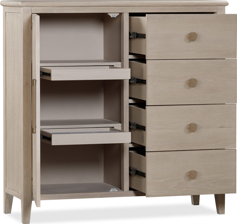 Camden Six Drawer One Door Oak Wood Chest in Chai