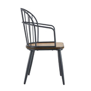 Industrial Inspired Indoor Dining Chair With Metal Legs And Birch (Set of 2) - Black / Natural - R&R Furniture Gallery (Fountain Valley, CA)
