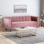 Noble House Miranda Modern Glam 3 Seater Sofa with plush upholstery and sleek design, ideal for contemporary living rooms.