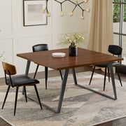 Simpli-Home Lowry handcrafted square dining table with wood finish, ideal for modern dining room settings.