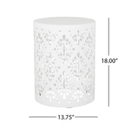 Modern outdoor metal end table by Noble House with sleek design, perfect for patio or garden seating areas.