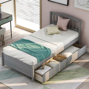 Platform Storage Bed Wood Bed Frame With Two Drawers And Headboard - R&R Furniture Gallery (Fountain Valley, CA)