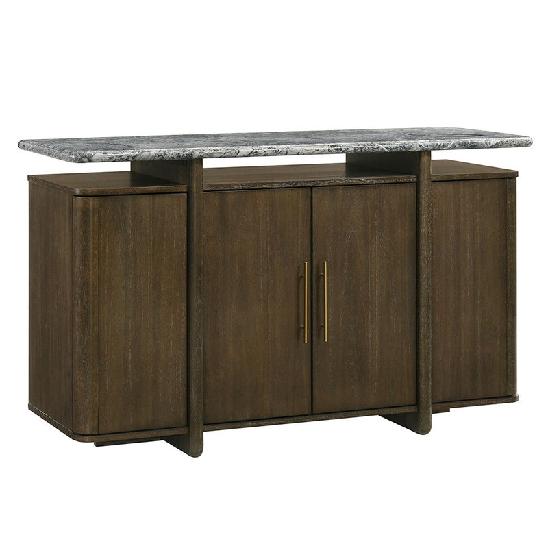 Dillon - Server With Marble Top - Natural / Walnut - R&R Furniture Gallery (Fountain Valley, CA)