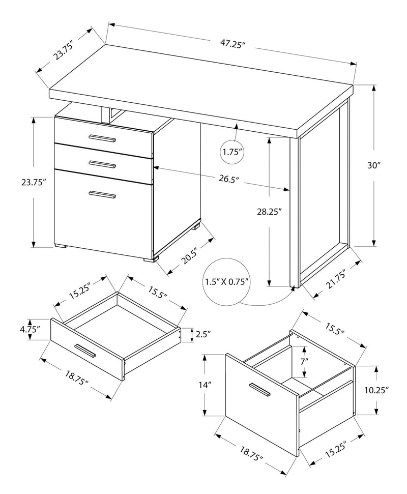Computer Desk For Home Office, Left, Right Set - Up, Ample Storage Drawers - R&R Furniture Gallery (Fountain Valley, CA)