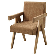 Zoey - Arm Chair (Set of 2) - Chocolate Chenille & Oak - R&R Furniture Gallery (Fountain Valley, CA)