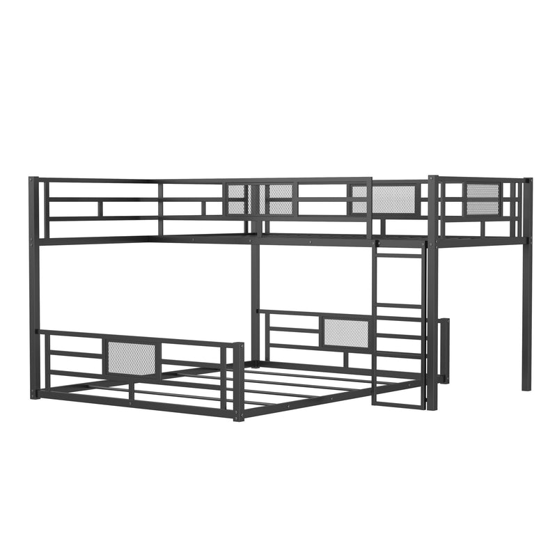 L-shaped bunk bed by Dreamland featuring sturdy wood construction and safety rails in a modern bedroom setting.