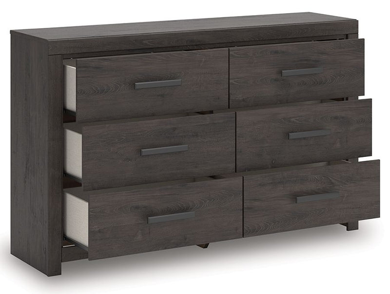 Prendonea - Six Drawer Dresser - Charcoal - R&R Furniture Gallery (Fountain Valley, CA)