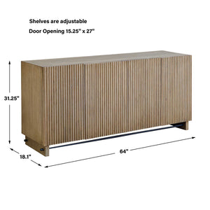 Kellem - Wood 4 Door Cabinet - Natural