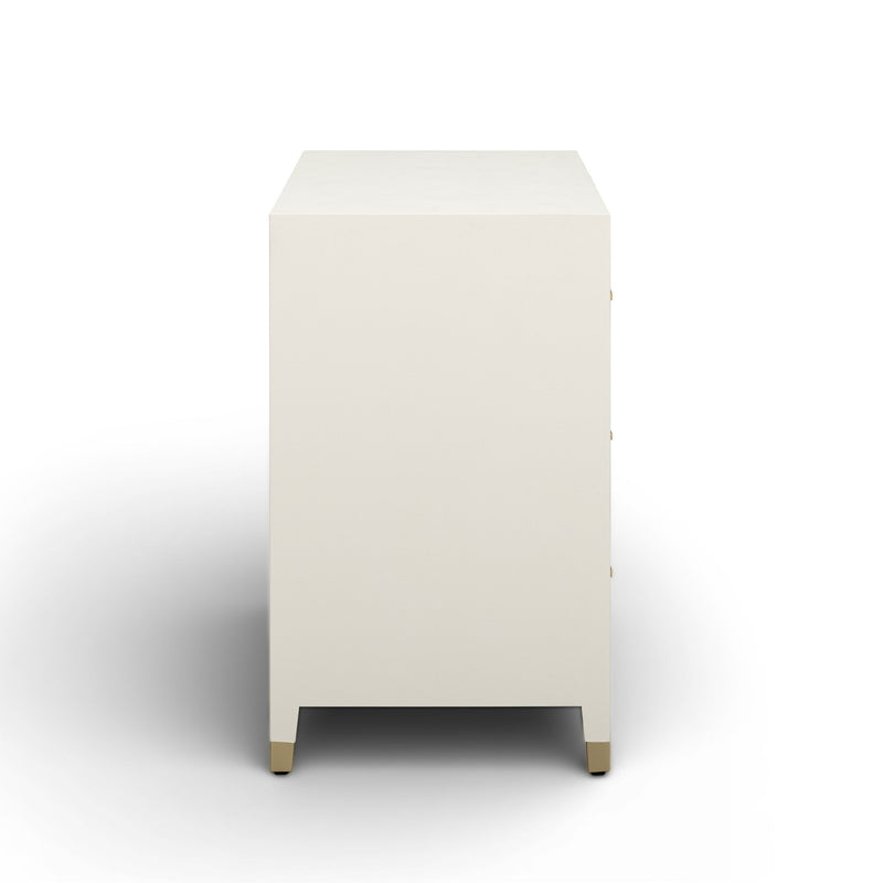 Dani - Faux Shagreen 6-Drawer Dresser - Cream