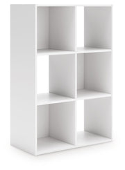 Onita cube organizer from Signature Design by Ashley featuring a wooden finish and multiple open storage compartments.