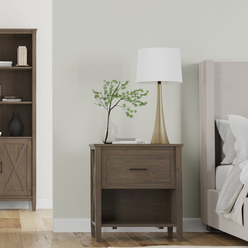 Ela - Bedside Table - Smoky Brown - R&R Furniture Gallery (Fountain Valley, CA)