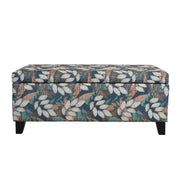 Charming Floral Storage Ottoman With Upholstered Fabric - R&R Furniture Gallery (Fountain Valley, CA)
