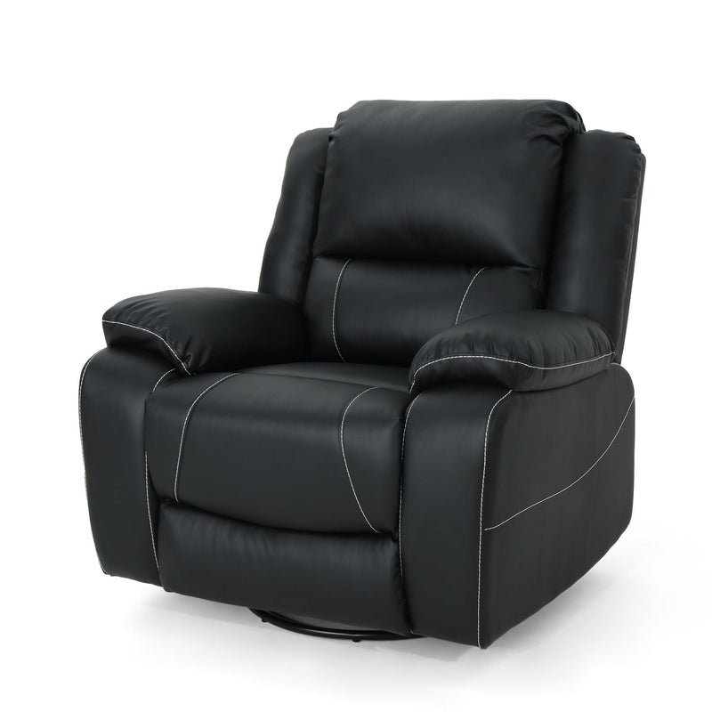 Stylish Wide Manual Swivel Standard Recliner - R&R Furniture Gallery (Fountain Valley, CA)