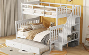 Bunk Bed With Twin Size Trundle, Storage And Guard Rail For Bedroom - R&R Furniture Gallery (Fountain Valley, CA)
