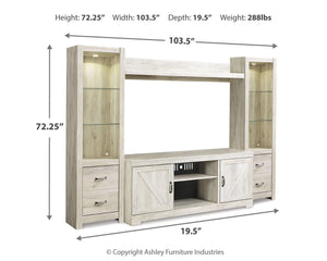 Bellaby entertainment center by Signature Design by Ashley with wood finish and media storage compartments