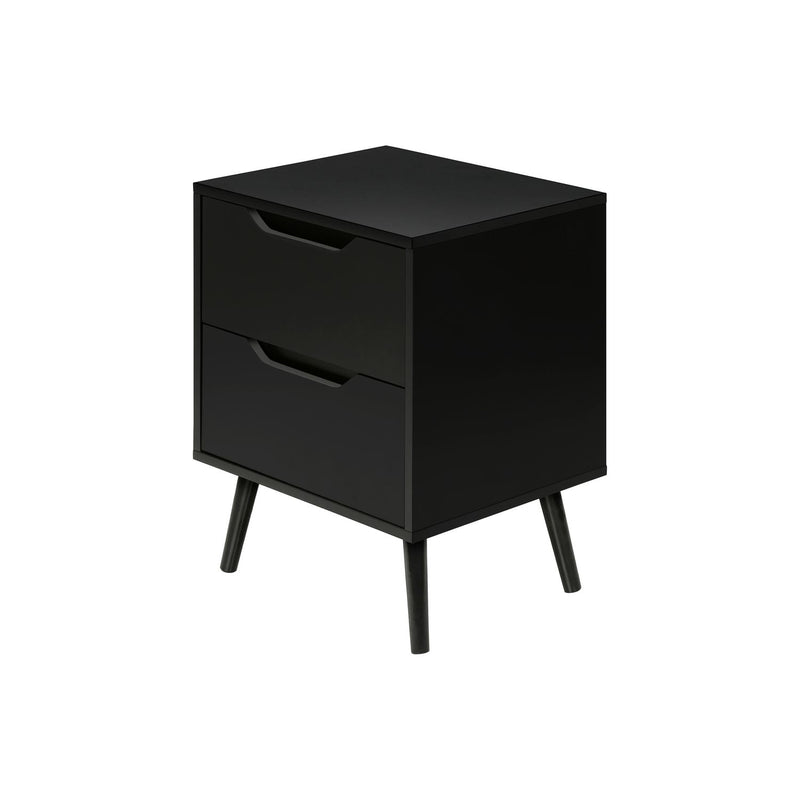 Modern 8th Street accent table with storage drawers, featuring sleek design and wood finish, ideal for living room decor.