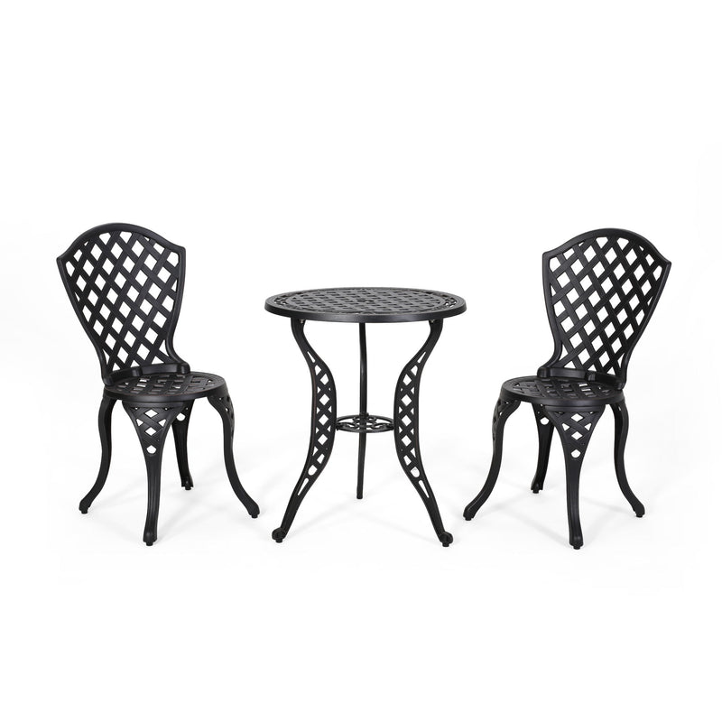 Bono Metal Bistro Set - Black - R&R Furniture Gallery (Fountain Valley, CA)
