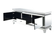 Lotus - TV Stand - Mirrored, Faux Ice Cube Crystals - R&R Furniture Gallery (Fountain Valley, CA)