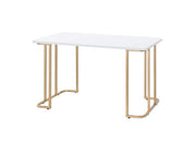 Estie - Vanity Desk (Same 93102) - White & Gold - R&R Furniture Gallery (Fountain Valley, CA)