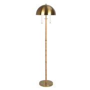 Allure - 2 Light Floor Lamp, Gold, Natural Tube, Double On / Off Pull Chain - Gold / Rattan - R&R Furniture Gallery (Fountain Valley, CA)