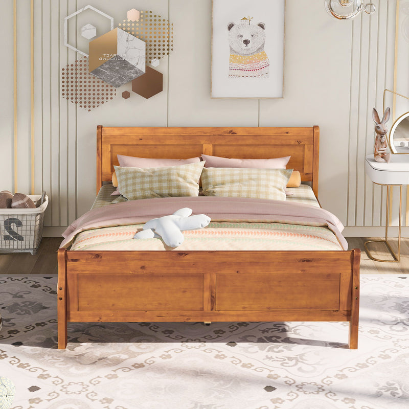 Platform Bed Frame Mattress Foundation Sleigh Bed With Headboard / Footboard / Wood Slat Suppor - R&R Furniture Gallery (Fountain Valley, CA)