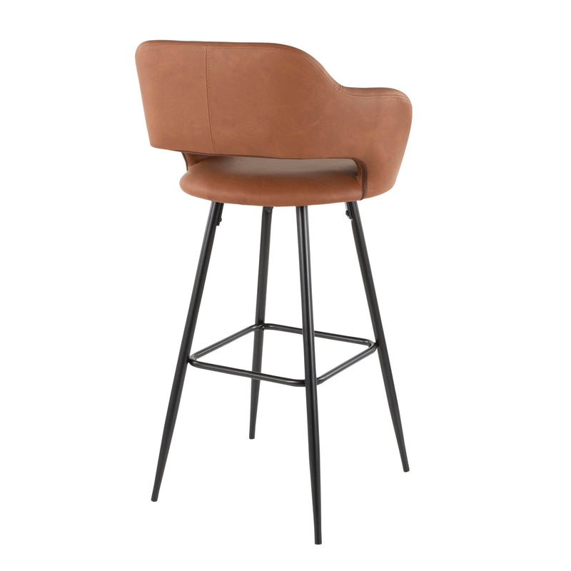 Pair of Lumi Source Margarite contemporary barstools with sleek design, featuring cushioned seats and modern metal legs.