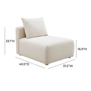 Hangover - Linen Modular Armless Chair - Cream - R&R Furniture Gallery (Fountain Valley, CA)