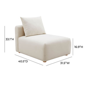 Hangover - Linen Modular Armless Chair - Cream - R&R Furniture Gallery (Fountain Valley, CA)