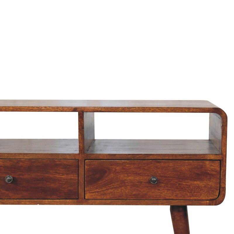 Triple Curved Console Table - Brown - R&R Furniture Gallery (Fountain Valley, CA)