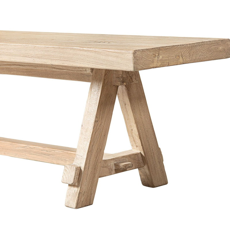 Jennifer Taylor Home Hawthorne dining bench in natural wood with sleek, minimalist design and sturdy legs, ideal for dining rooms