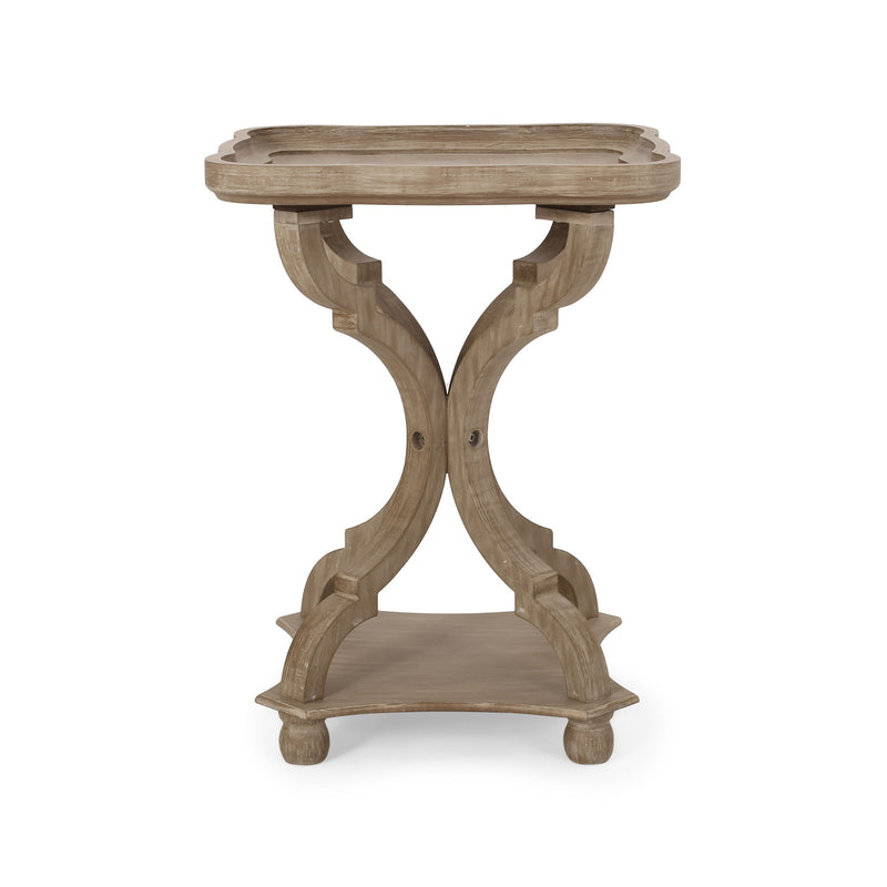 French Country Accent Table With Hourglass Design - Natural - R&R Furniture Gallery (Fountain Valley, CA)