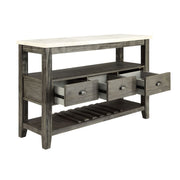 Merel - Server - White Marble Top & Gray Oak - R&R Furniture Gallery (Fountain Valley, CA)