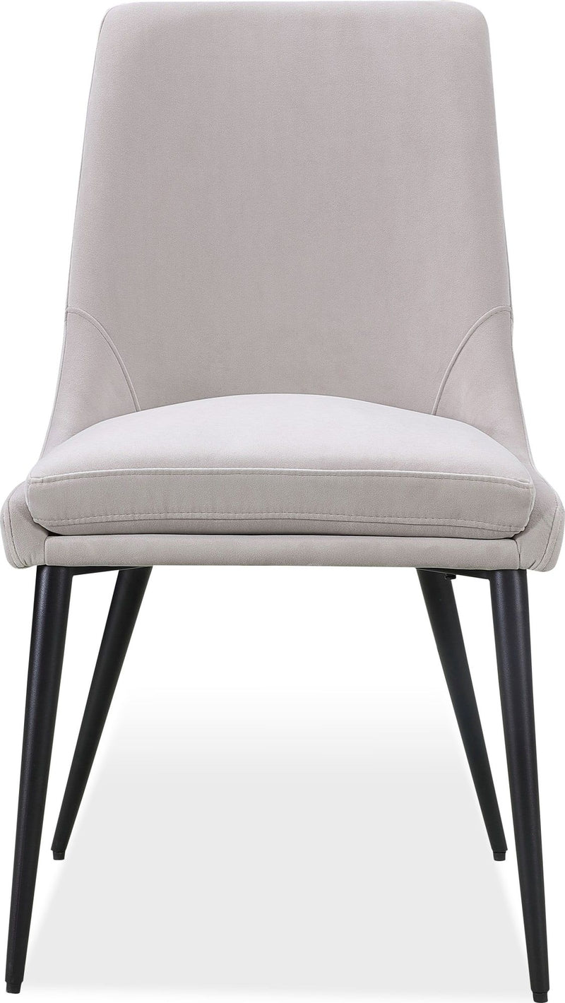 Winston Upholstered Metal Leg Dining Chair in Ash Grey and Black