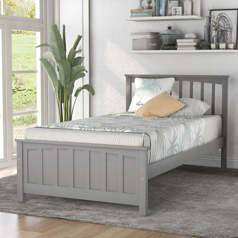 DreamHaus platform trundle bed with a sleek wooden frame, featuring a pull-out under-bed storage or sleeping area.