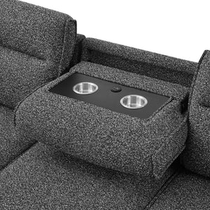 Mitchell - Reversible Sofabed With Storage Chaise, USB And Cup Holders - Dark Gray