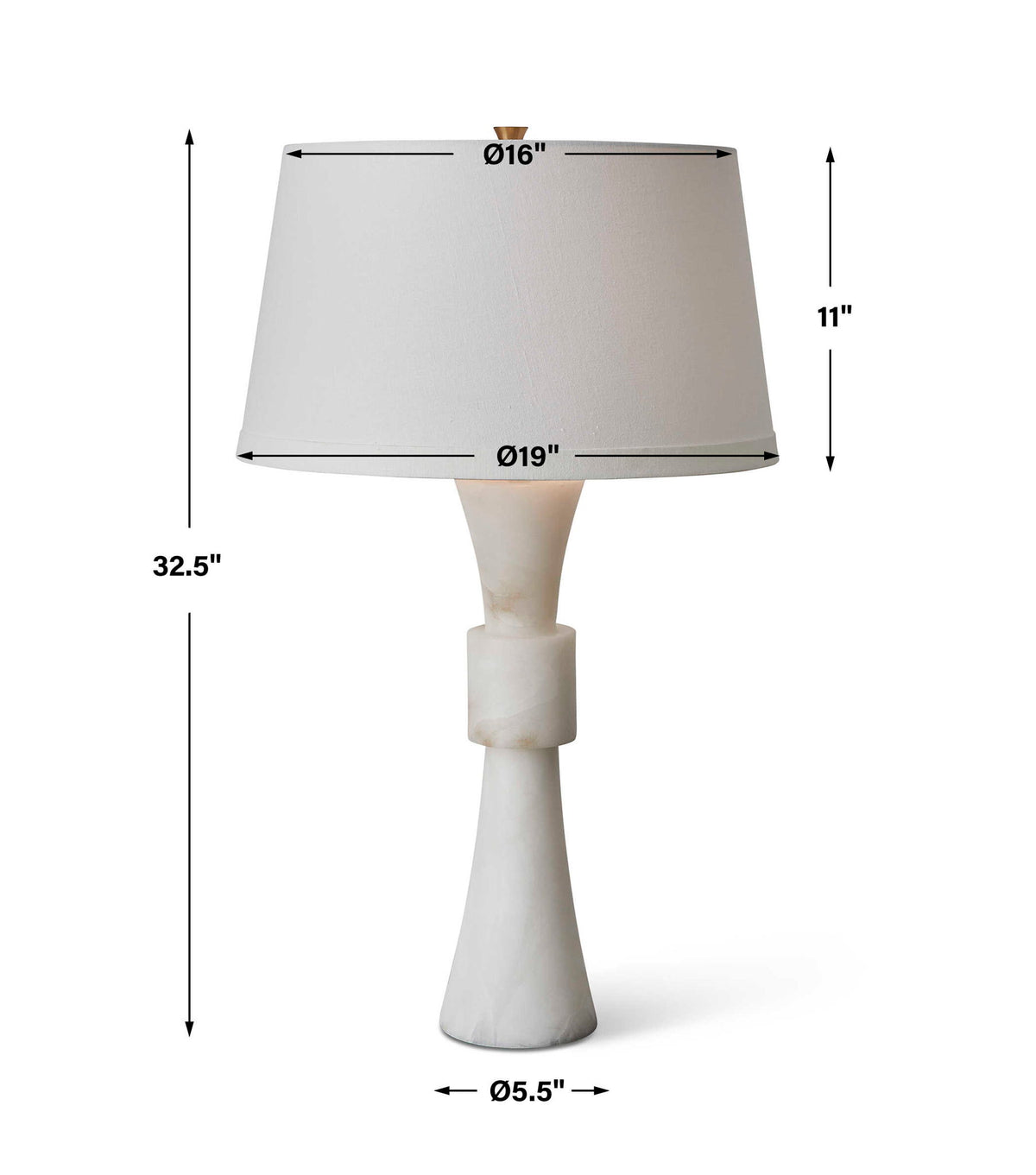 Banded - Table Lamp - Alabaster