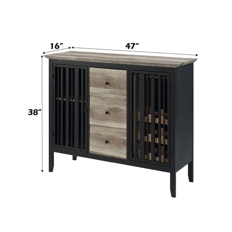 Zudora - Server - Antique Oak & Sandy Black - R&R Furniture Gallery (Fountain Valley, CA)