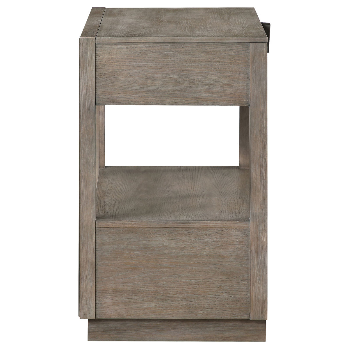 Prescott - 2 Drawers Nightstand With Open Shelf - Taupe
