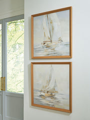 Winbrook - Wall Art Set (Set of 2) - Gray / Tan / Gold Finish - R&R Furniture Gallery (Fountain Valley, CA)