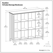 Handcrafted Acadian cube storage organizer by Simpli-Home with open compartments and natural wood finish.