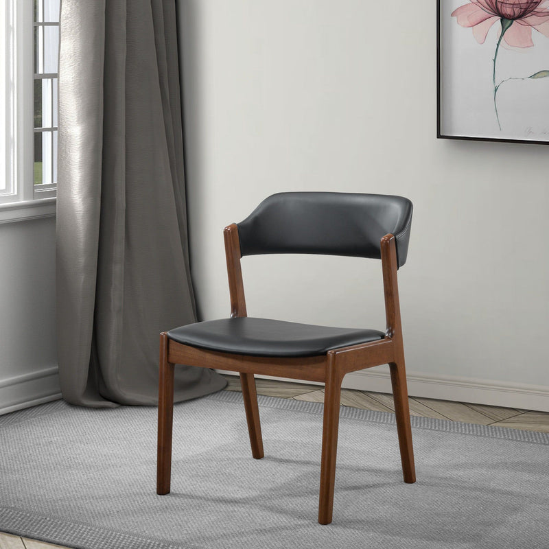 Enzo - Dining Chair (Set of 2) - Black / Brown - R&R Furniture Gallery (Fountain Valley, CA)