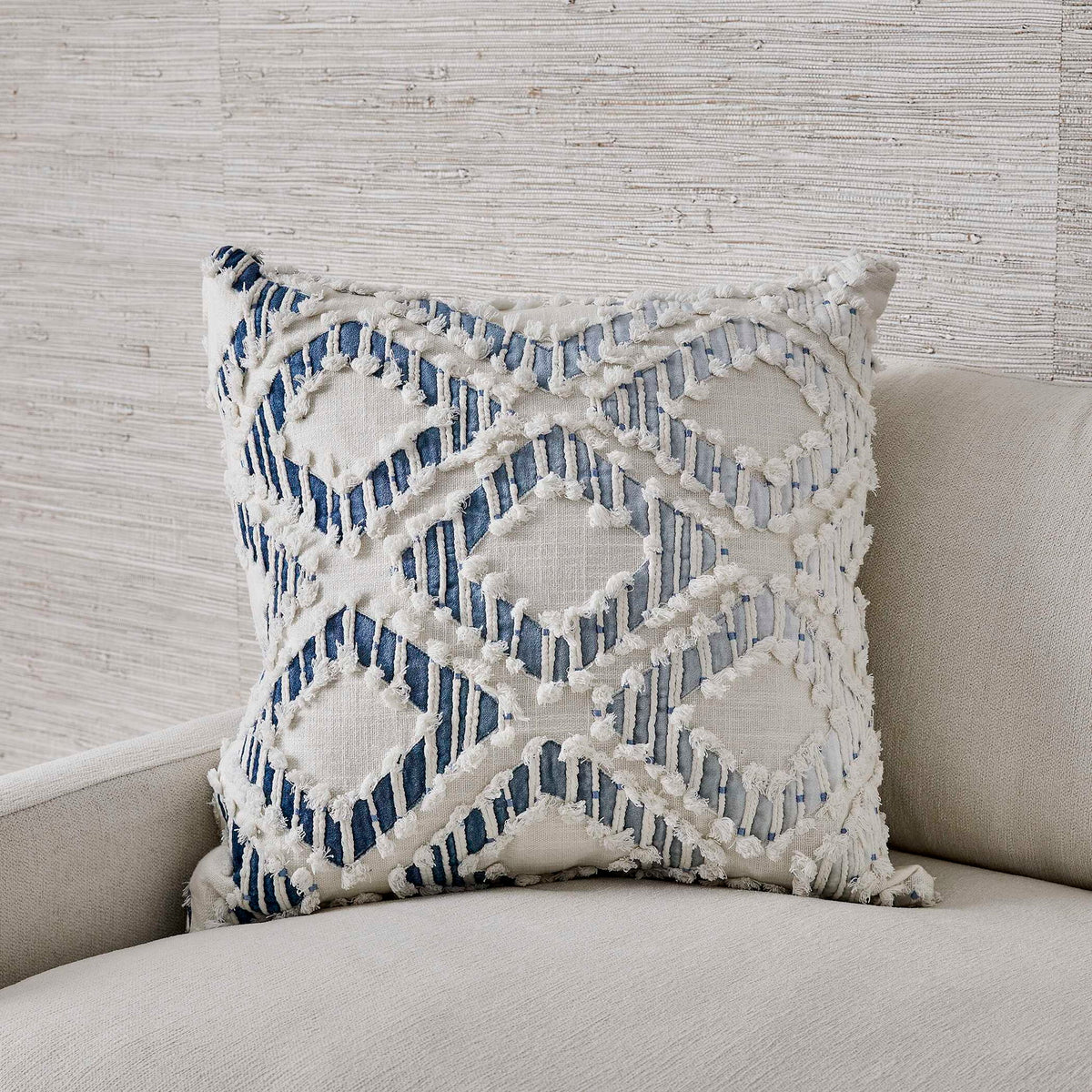 Fringe Element - Pillow - Ombre Blue