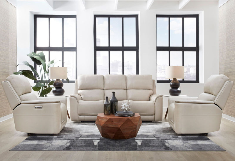 Parker Living Easton Zero Gravity Power Reclining 3-piece sofa set with plush cushions and modern design in a living room scene.