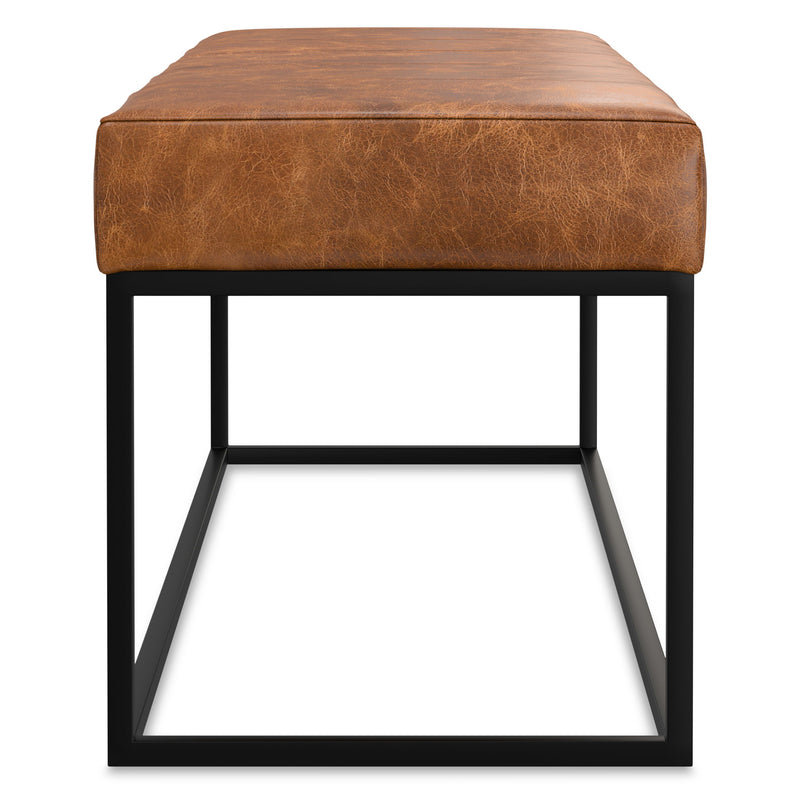 Candice - Ottoman Bench - Tan / Black - R&R Furniture Gallery (Fountain Valley, CA)