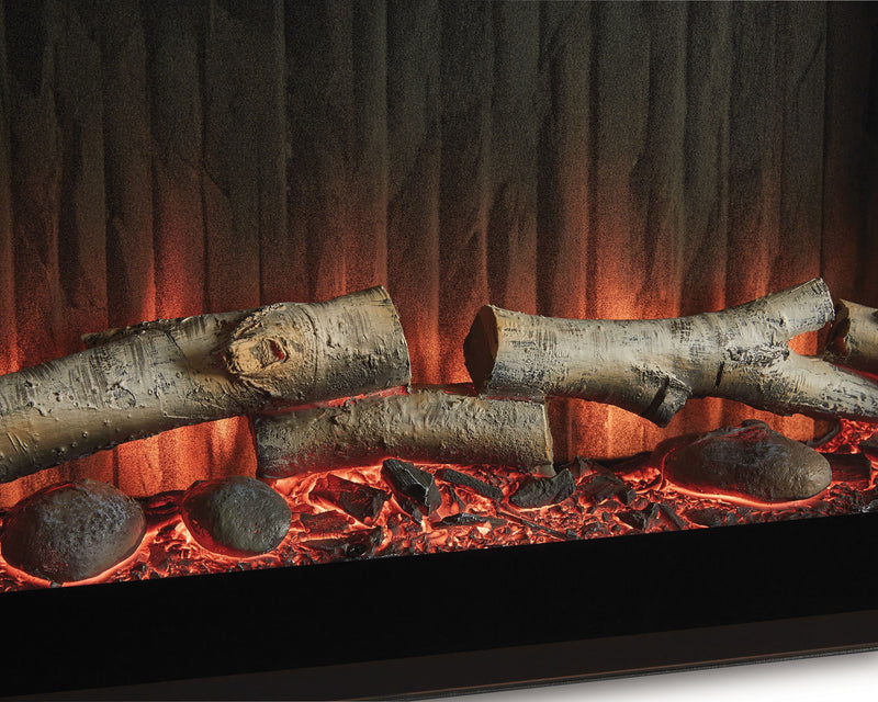 Entertainment Accessories - Fireplace Insert With Faux Birch Log Set - Black - R&R Furniture Gallery (Fountain Valley, CA)