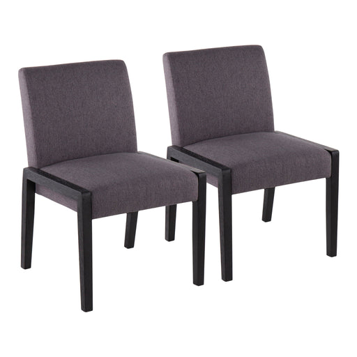 Set of two Lumi Source Carmen contemporary elegant design chairs with sleek, modern styling and plush upholstered seats.