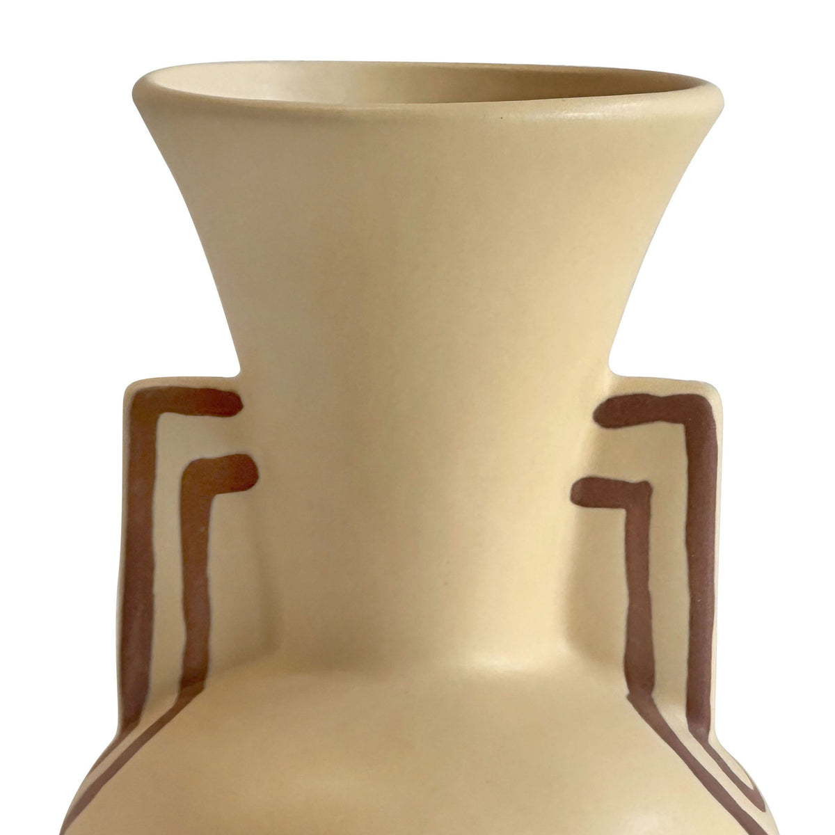 Earthenware - Line Art Trumpeter Vase - Beige - R&R Furniture Gallery (Fountain Valley, CA)