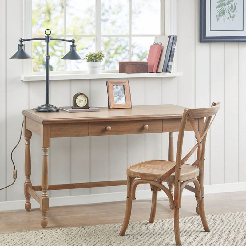 Tabitha - Desk With Drawer And Turned Legs - Natural - R&R Furniture Gallery (Fountain Valley, CA)