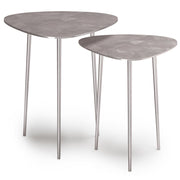 Shelton - 2 Piece Metal Nesting Table - Nickel - R&R Furniture Gallery (Fountain Valley, CA)