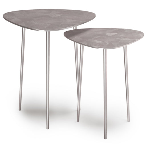 Shelton - 2 Piece Metal Nesting Table - Nickel - R&R Furniture Gallery (Fountain Valley, CA)